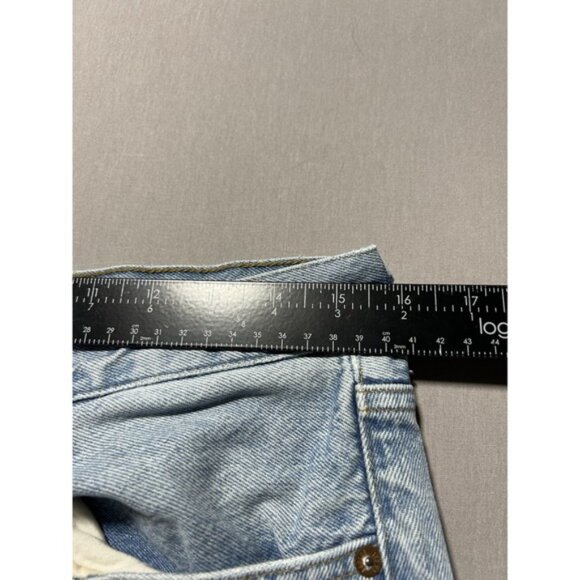 Agolde Jeans Womens Size 29 Blue 90's Straight High Rise ButtonFly Cropped 32x26 - Picture 13 of 16